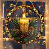 Rustic Candle Sun Catcher Acrylic Hang Sign, Acrylic with Pinecones & Holly, A Festive Holiday Decor Gift, Nurseries, Vintage Home Decor Wall for Bar