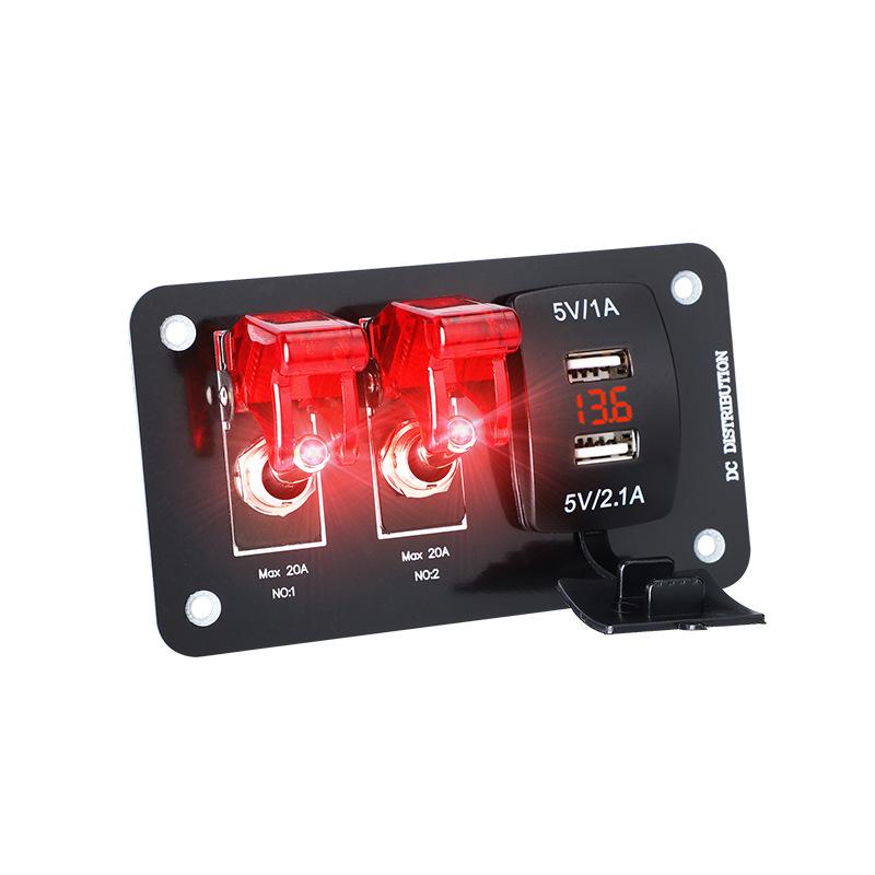 12/24V 3-Position Auto LED Racing Car Ignition Engine Start on/Off Push Toggle Switch Panel Car Boat Caravan Modification