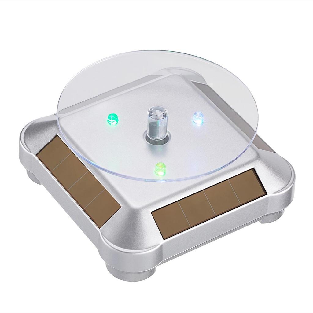 Solar-Powered LED Rotating Display Stand for Jewelry