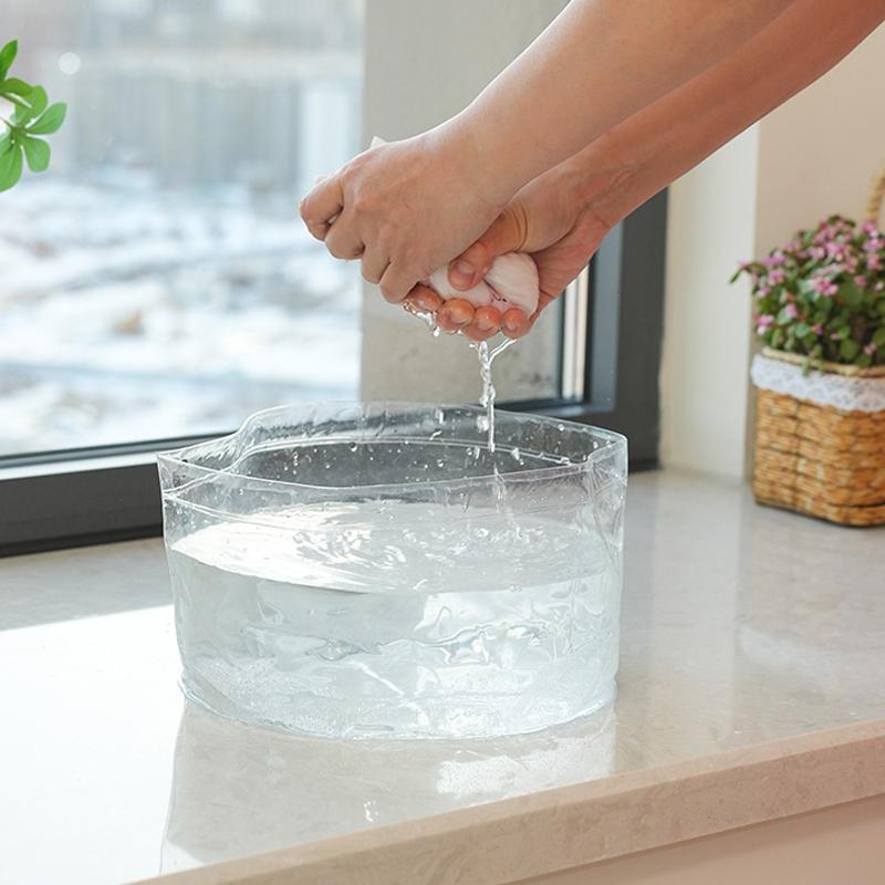 Outdoor Portable Clear Wash Basin Folding Dish Tub Sink Backpacking Kitchen Wash Fruit Camping Hiking Food Storage Container