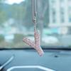 Rhinestone Bow Polymer Clay Rearview Mirror Ornament for Women