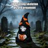 Small Stable Gothic Figures Halloween Skeleton Wizard Figurine, 3D Printed Statue with Bat Hat Pumpkin Pumpkin& Hat, Bookshelf And Tabletop