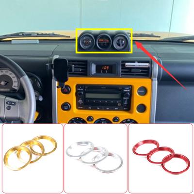 Aluminum Alloy For Toyota FJ Cruiser 2007-21 Compass Inner Ring Decorative Frame Triptych Combination Decorative Cover Dashboard