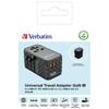 Verbatim Adapter Podróżny Eu/Uk/Us Gan2Xusb-A/2Xusb-C Pd 100W Uta-06 Czarny/Black 32121