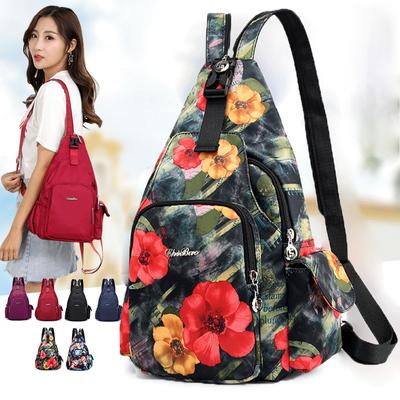 Women Summer Backpack Waterproof Nylon Chest Bag New Female Bag Mommy Bag Sports One Shoulder Cross-back Travel Small Backpack