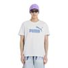 Puma Ανδρικά Τοπ Λευκό 847715-35 Μπλουζάκι με Στρογγυλή Λαιμόκοψη, Ποπ Μοτίβο, Αναπνέον, Κοντομάνικο