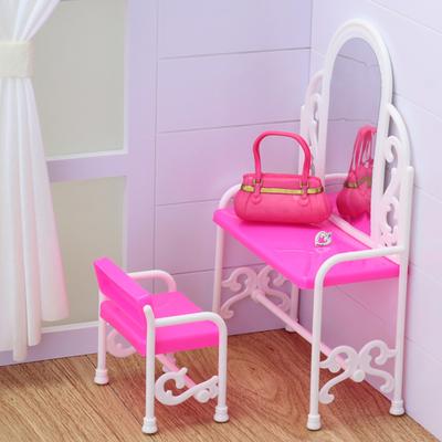 1 Set Dollhouse Mini Dressing Table Colorful Easy-using Modern Doll House