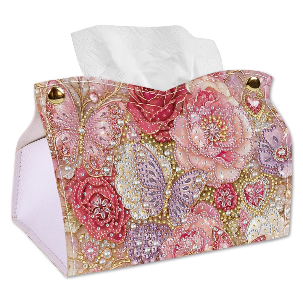 24cm 5D DIY Diamond Art Handmade Tissue Holder Reusable Rhinestones Decorative Tissue Box PVC for Home Car Desk Decoration Craft