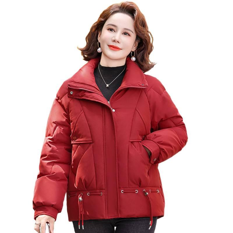 Middle-aged Mom Winter Down Cotton Jacket Women Short Coat Stylish Middle-aged Women Autumn Winter Cotton Clothing Plus Size Cotton Padded Jacket