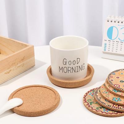 Durable Household Tea Coasters Mug Holder Non-slip Anti-hot Heat Pad Wooden Cup Mat Cork Coasters Heat Resistant