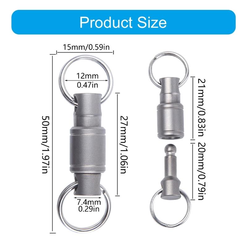 Titaniums Keychain Double Side Carabiner Clip 360 Rotations Detachable Keychain For Organized Key Arrangement