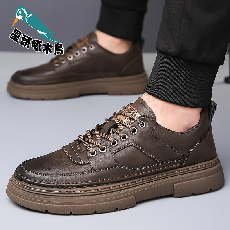 Men's shoes spring 2025 new trend versatile casual board shoes men's mid-help tooling shoes