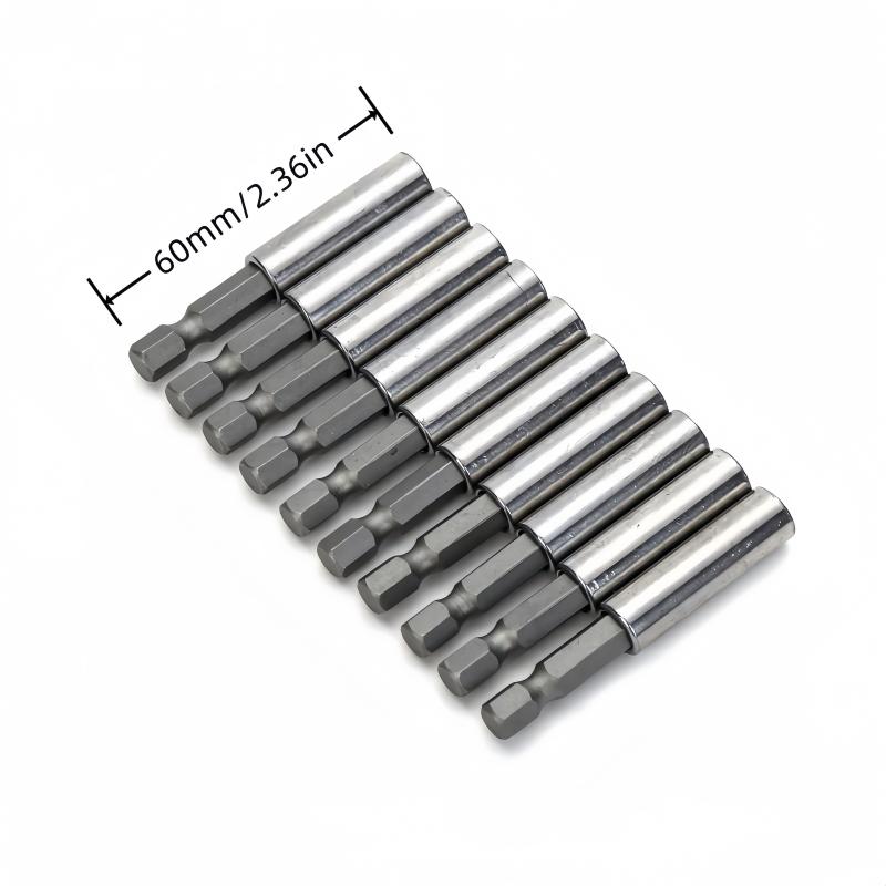 Magnetic Extension Socket Drill Bit Holder Set 1/4" Hex Shank Electric Tool Adapter Quick Release Hexagon Shaped Nut Drivers.