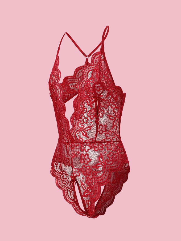 Hollow Crotchless Women's Bodysuit Slim Fit Mesh Lace Sensual Bodysuit Summer Sexy Fashion Sleeveless Sleepwear Erotic Costumes