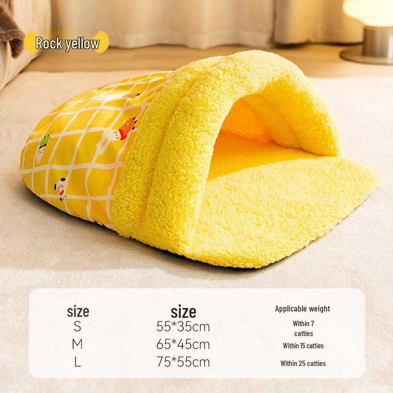 Przytulny śpiwór i łóżko dla kota: Ciepłe, zamknięte gniazdo zapewniające komfort zimą