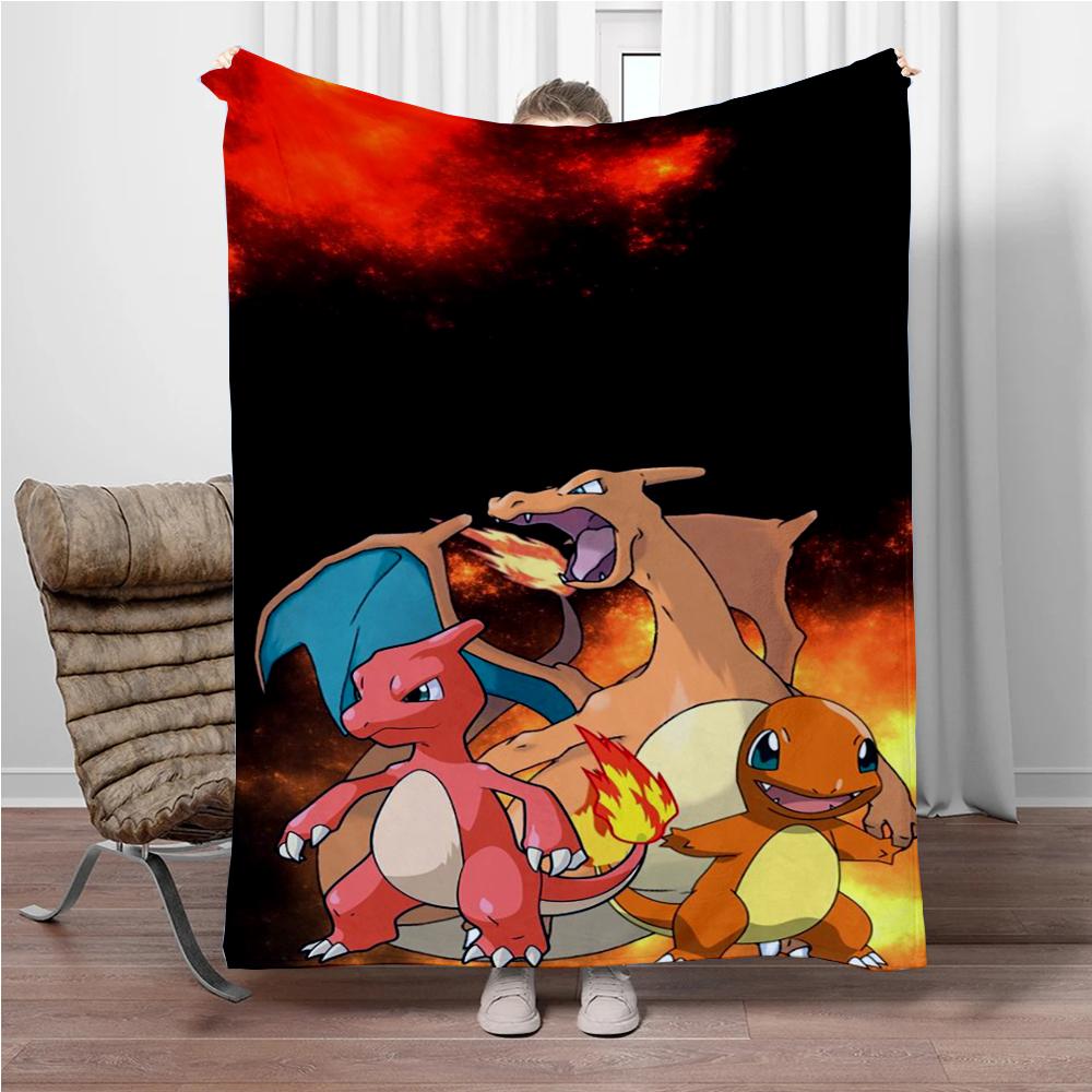31 Style Pokemon Cartoon Cute Pikachu 3D Soft Flannel Blanket for Bed Bedroom Sofa Picnic,Throw Blankets for Kids Outdoors Gift