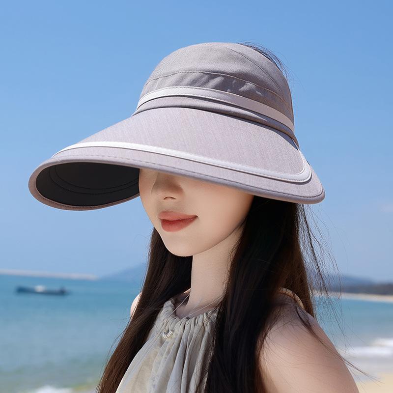 New summer hat women's fashion versatile empty top hat outdoor travel cycling big brim sun hat