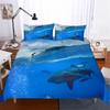Ocean Surfing & Shark Bedding Set Soft Duvet Cover with Marine Design, Vivid Bed Cover Home Decor, Perfect Gift for Single/Double/Queen/King Size Beds