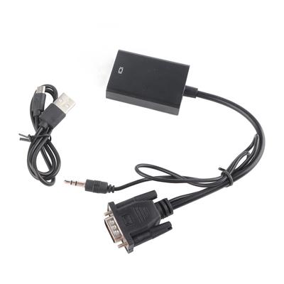 VGA To HD Multimedia Interface Converter 1080p USB Power Supply VGA Adapter with 3.5mm Sound Cable