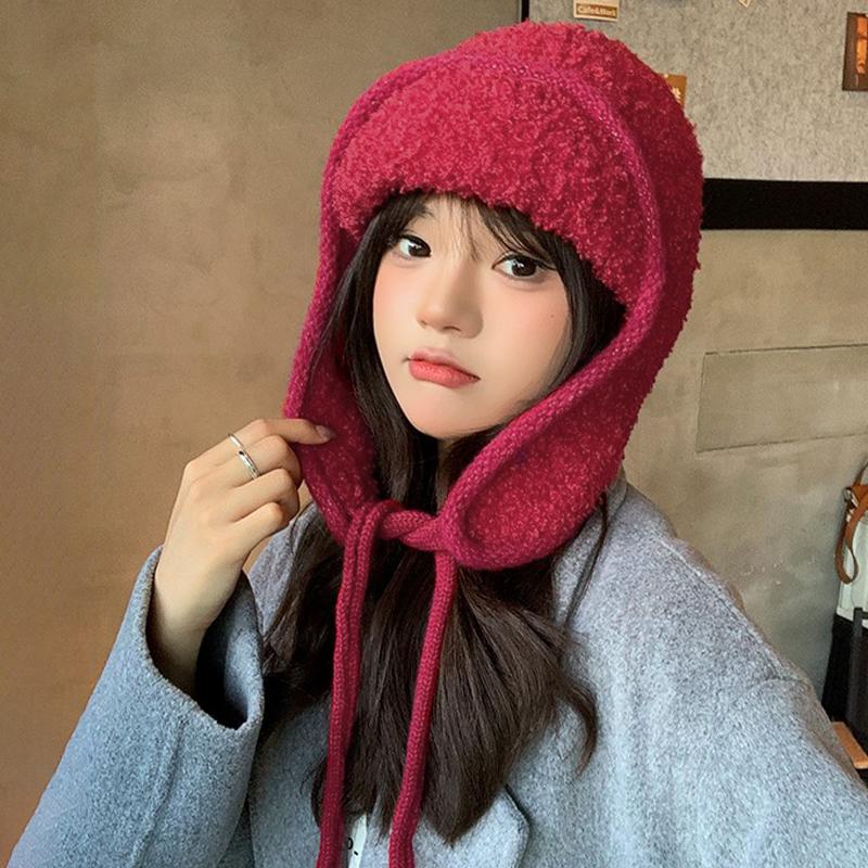 Autumn And Winter Able Ear Protection Warm Lei Feng Hat Ladies All-Match Knitted Wool Hat