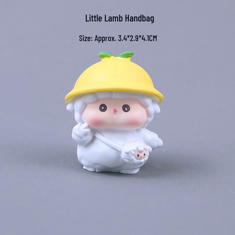 Mini Cute Lamb Desk & Car Ornament - Healing Gift Decor As Shown