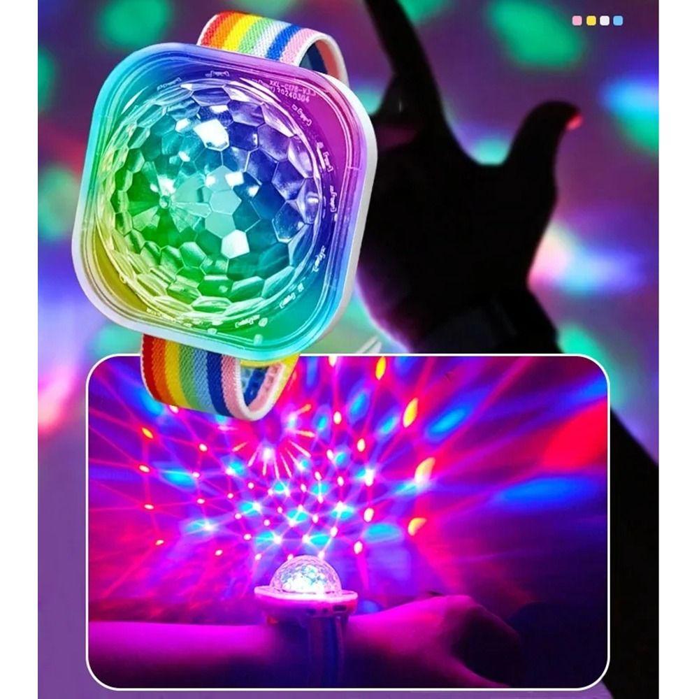 Portable Disco Strobe Lights RGB LED Wearable Watch Lamp Wrist Ambient Lamp Christmas Party
