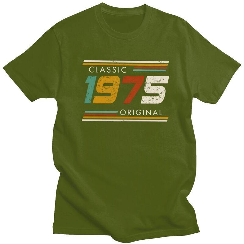 Fashion 50th Classic 1975 Original T Shirt Men Short Sleeve Custom Years Birthday Gift Tshirts Casual Tee Tops Slim Fit Tshirts