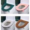 Haushalts-Plüsch-Toilettensitzkissen, WC-Waschmaschine, verdickter, einfarbiger, wasserdichter Reißverschluss-Toilettenbezug