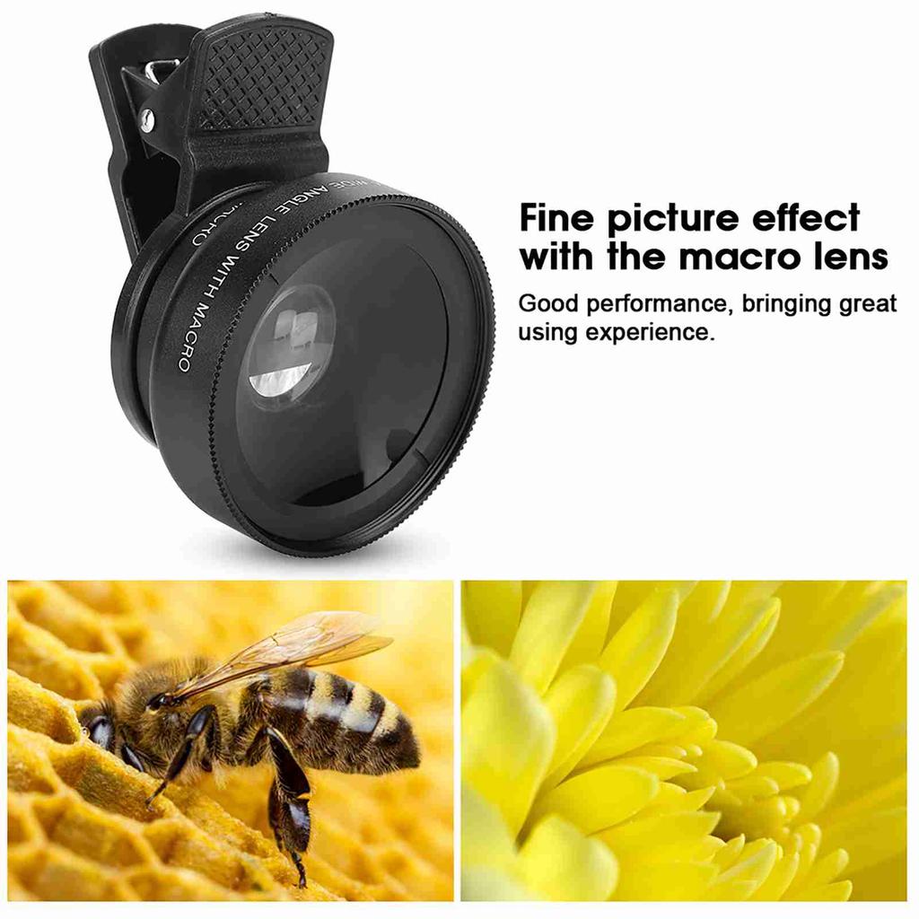 Clip-on 0,45X vidvinkel 12,5 ganger kamera HD makrolinse for smart mobiltelefon