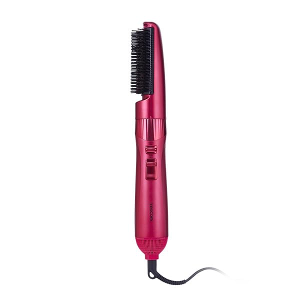 Tescom TC530A-P Curling Hair Dryer, Negative Ion, Lightweight, 26.5mm, with Brush and Easy-Remove Plug, Pink