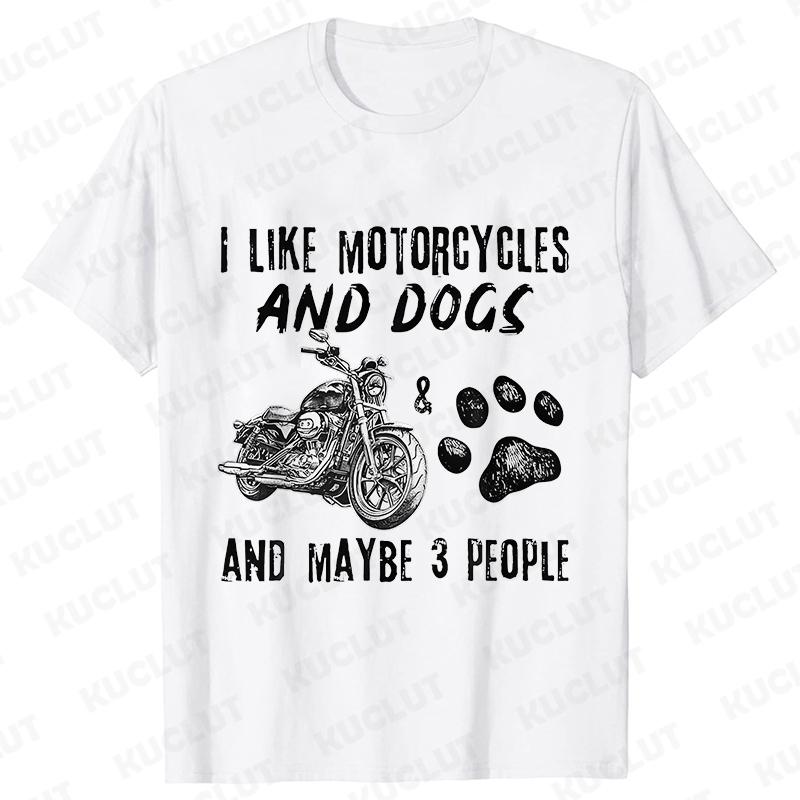 I Like My Motorcycle and Maybe 3 People T-Shirts Men Casual Loose Clothing Oversized Summer Fashion Tops Cartoon Mens Tshirts