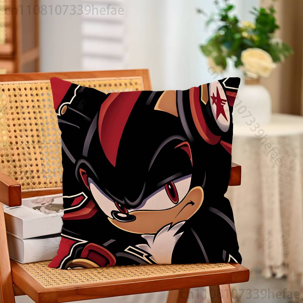 Shadow The HHedgehog Throw Pillow Case For 45x45cm55x55cm30x30cm For Home Bedroom Decoration And Protector