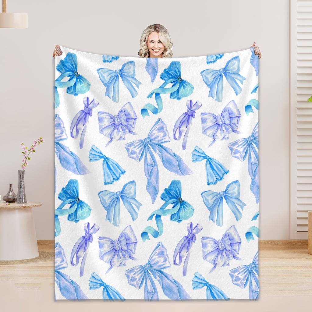 Bow Blanket For Boys Girls - 4 Sizes And 30 Plus Colors Custom Bow Blanket Gifts for Relatives And Friends