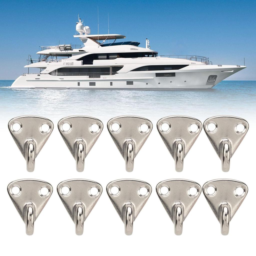 10pcs Marine Pad Eye Fender Hooks 316 Stainless Steel Marine Hanger Hook Fender Hanger Eye Plate Hanging Hook for Ship Boat Trailer