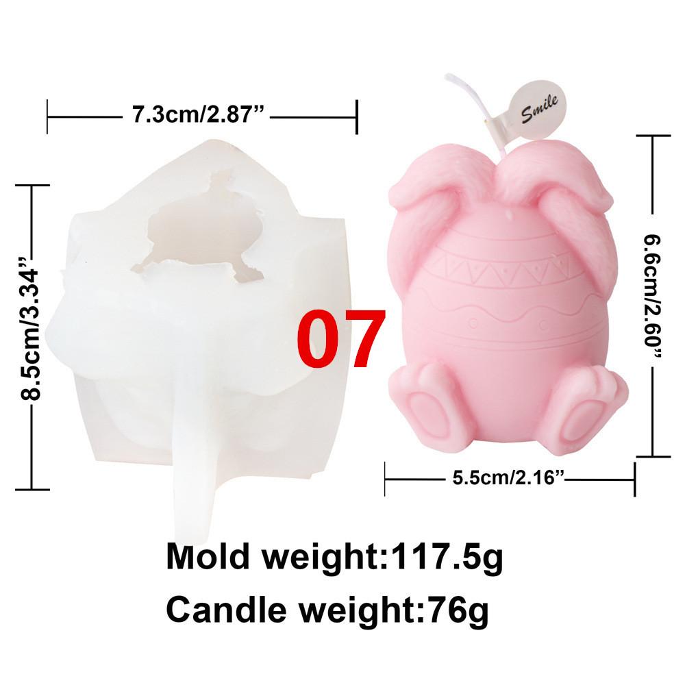 Easter 3D Rabbit Silicone Candle Mold DIY Easter Egg Crystal Decor Animal Painting Plaster Gift Aromatherapy Candle Making Mould