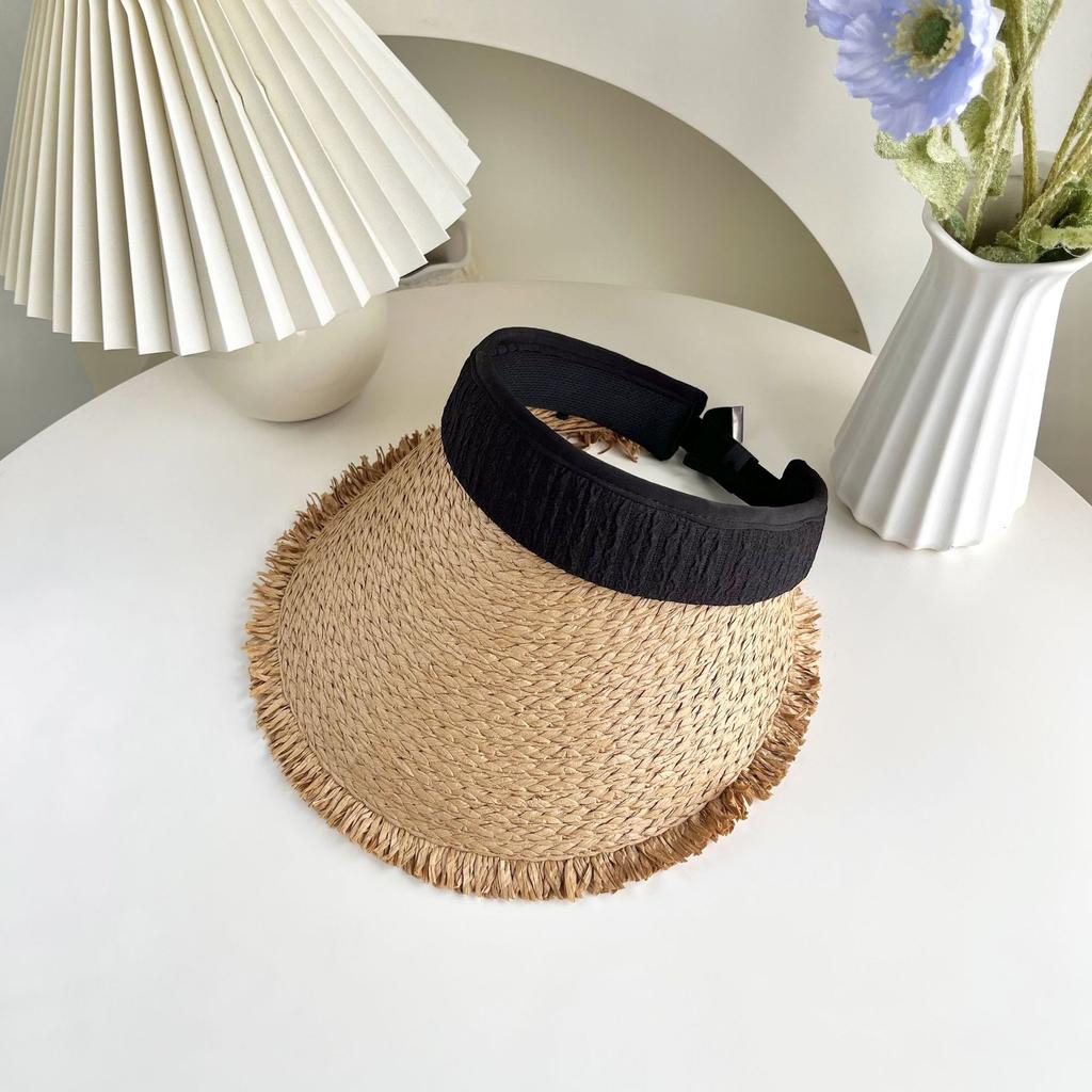 Hat Women'S Lace Edge Straw Hat Summer New Style Travel Strap Japanese Strap Sweet Sunshade Hat Outdoor Fisherman'S Hat