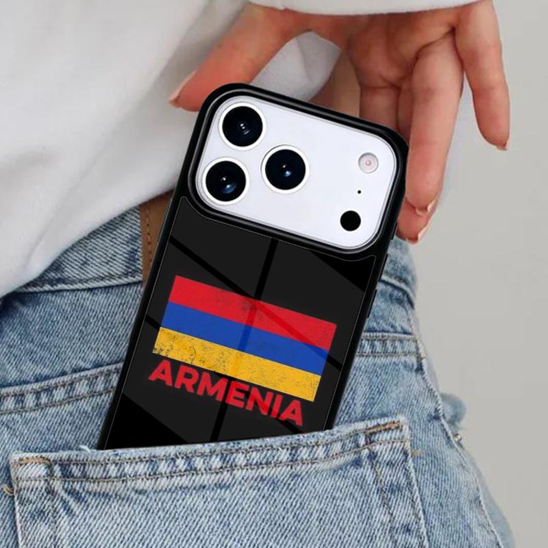 Armenian Flag Phone Case for iPhone 16e 15 14 13 12 17 Pro Max Plus Air 17pro Cover Coque