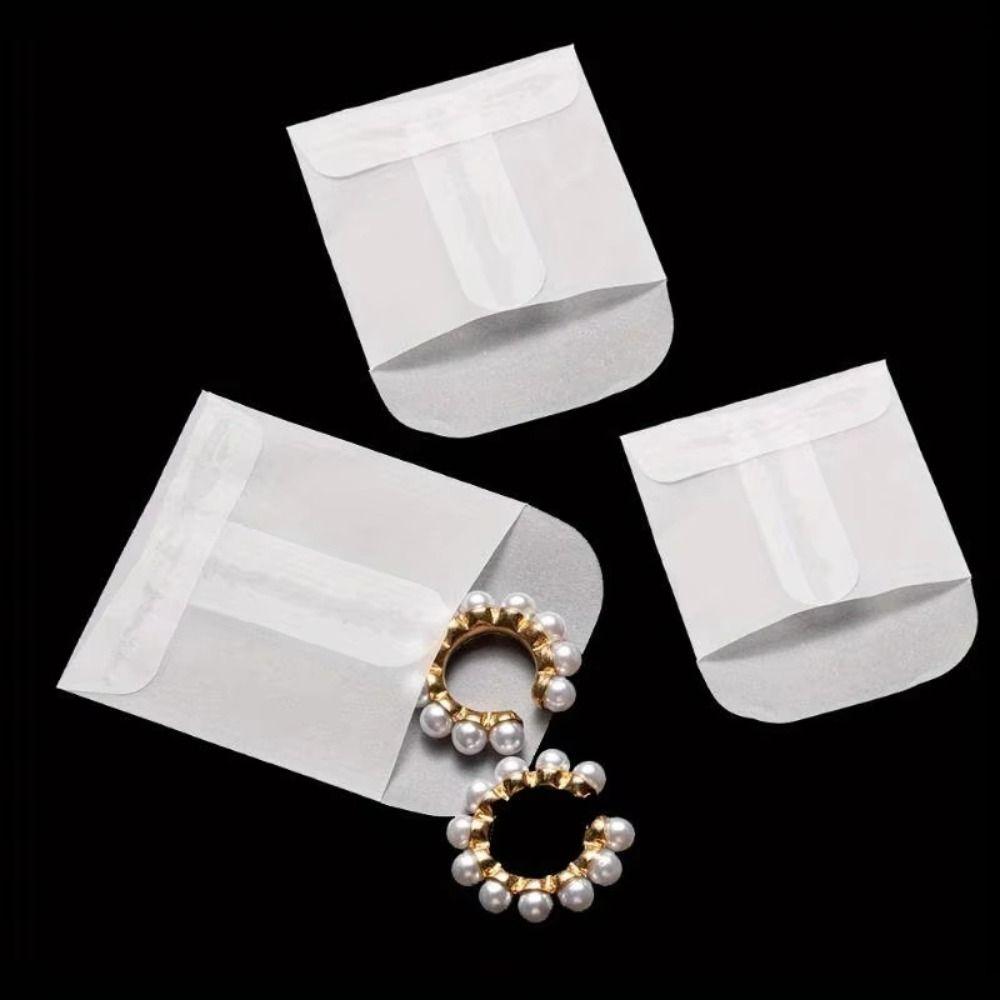50Pcs/Pack Matte Frosted Transparent Paper Bag Wedding Invitation Pouch for Photos Storing