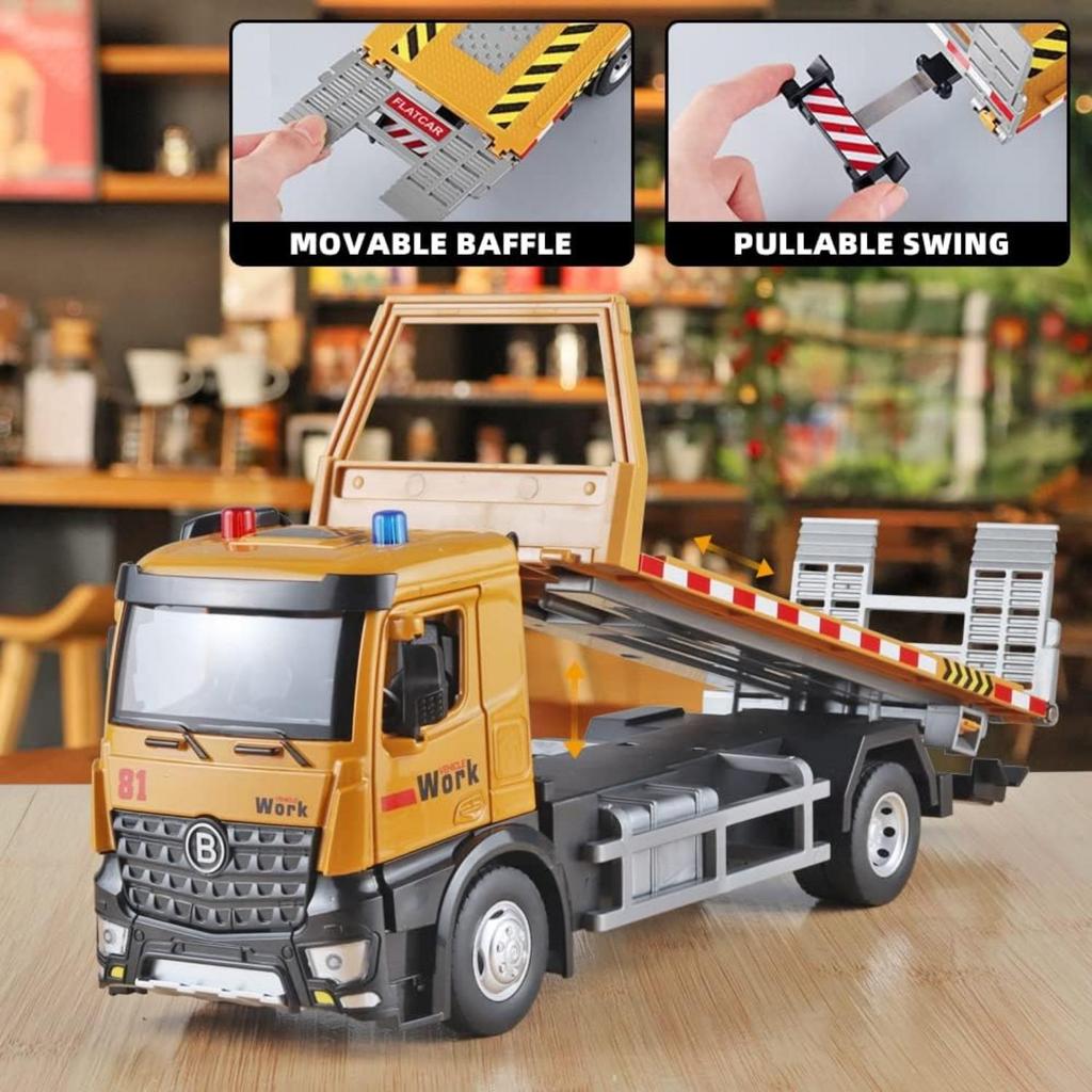 1/50 Crane Toy Metal DieCast Crane Model,Construction Truck Toys with Simulated Sounds and Lights,Suitable for Ages 3 and Up Toy Crane for Boys