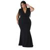Plus Size Women's V-Neck Tassel Long Sleeve Slimming Dress