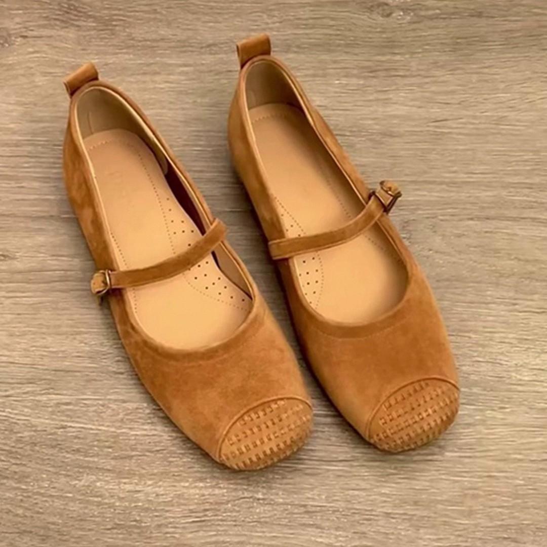 

Lan Cabinet Super Soft Leather~ French Flat-soled Single Shoes Women s Skirt Versatile Ballet Evening Shoes Retro Mary Jane Shoes 40 коричневый