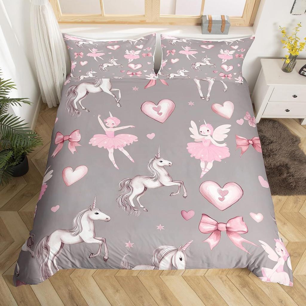 Ballet Girl Swan Dance 3D Digital Printing Bedding Kit Bedding Three-Piece Set