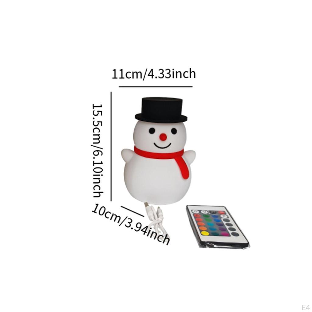 Cartoon Snowman Bedside Lamp with Touch Control for Nursery Use
