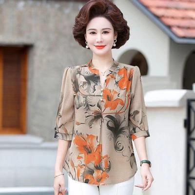 Women's Summer Half-sleeved Sleeve V-neck Shirt Plus Size Breathable Thin Buttons Comfortable Bottoming Shirt
