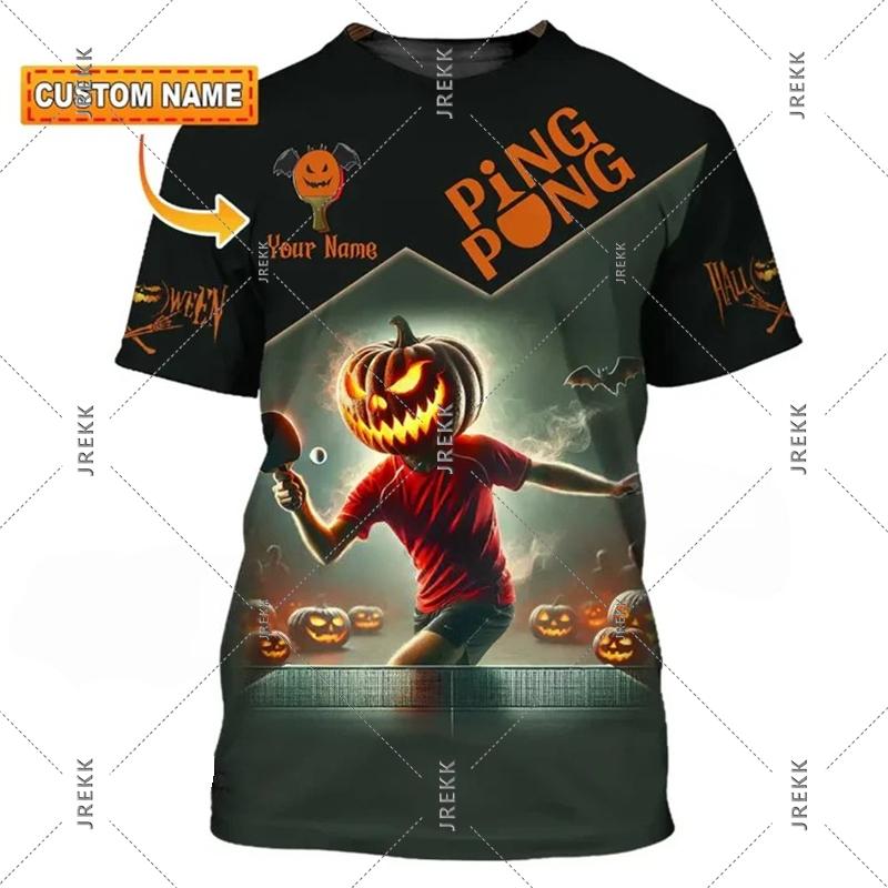 T-shirt de Tennis de Table pour Hommes Vêtements Séchage Rapide Ping Pong Manches Courtes Col Rond T-shirts Été Sports Nom Personnalisé T-shirt Top Homme