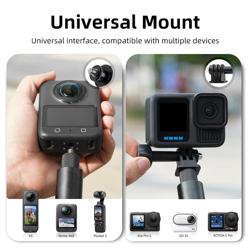 Flymile Invisible Selfie Stick for Insta360 X6/X5/X4/X3/DJI Osmo 360 II Accessories Adjustable Extension Rod Vlgo Handle 7