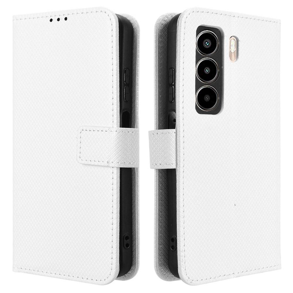 For itel Power 70 4G Case PU Leather Diamond Texture Wallet Phone Cover