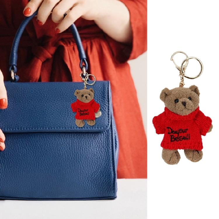 Sweater Little Bear Toy Pendant Keychain for Valentines Day Decor Craft Supplies