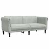 3 Piece Sofa Set Light Grey Velvet