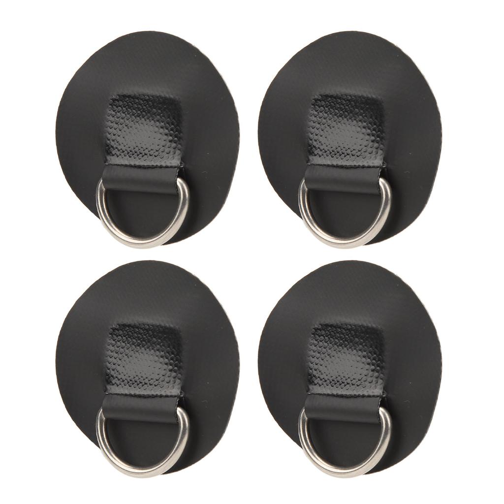 4PCS D Ring Patch PVC Stainless Steel Surfboard Single Layer Round Shape D Ring Pad for Inflatable Boat Kayak Canoe